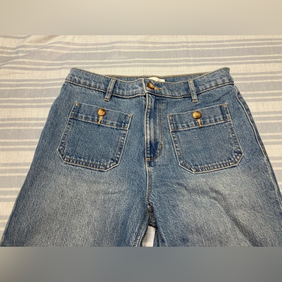 LOFT “The Palmer Wide Leg” light blue denim jeans. - Picture 3 of 6